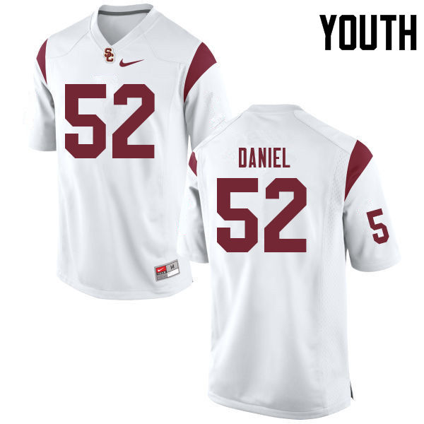 Youth #52 Jacob Daniel USC Trojans College Football Jerseys Sale-White